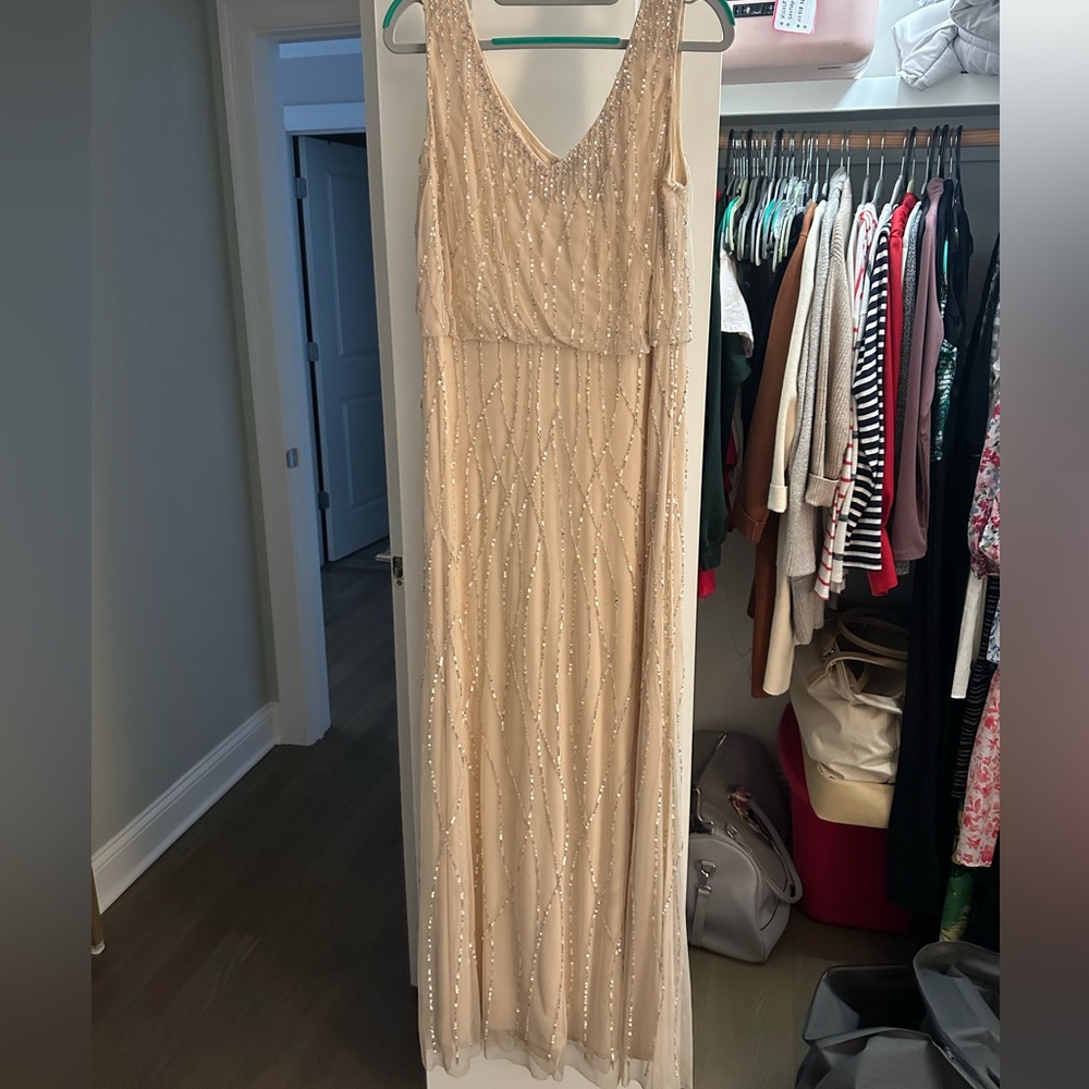 Pink Beaded Bridesmaid Black Tie Wedding Prom Formal Dress